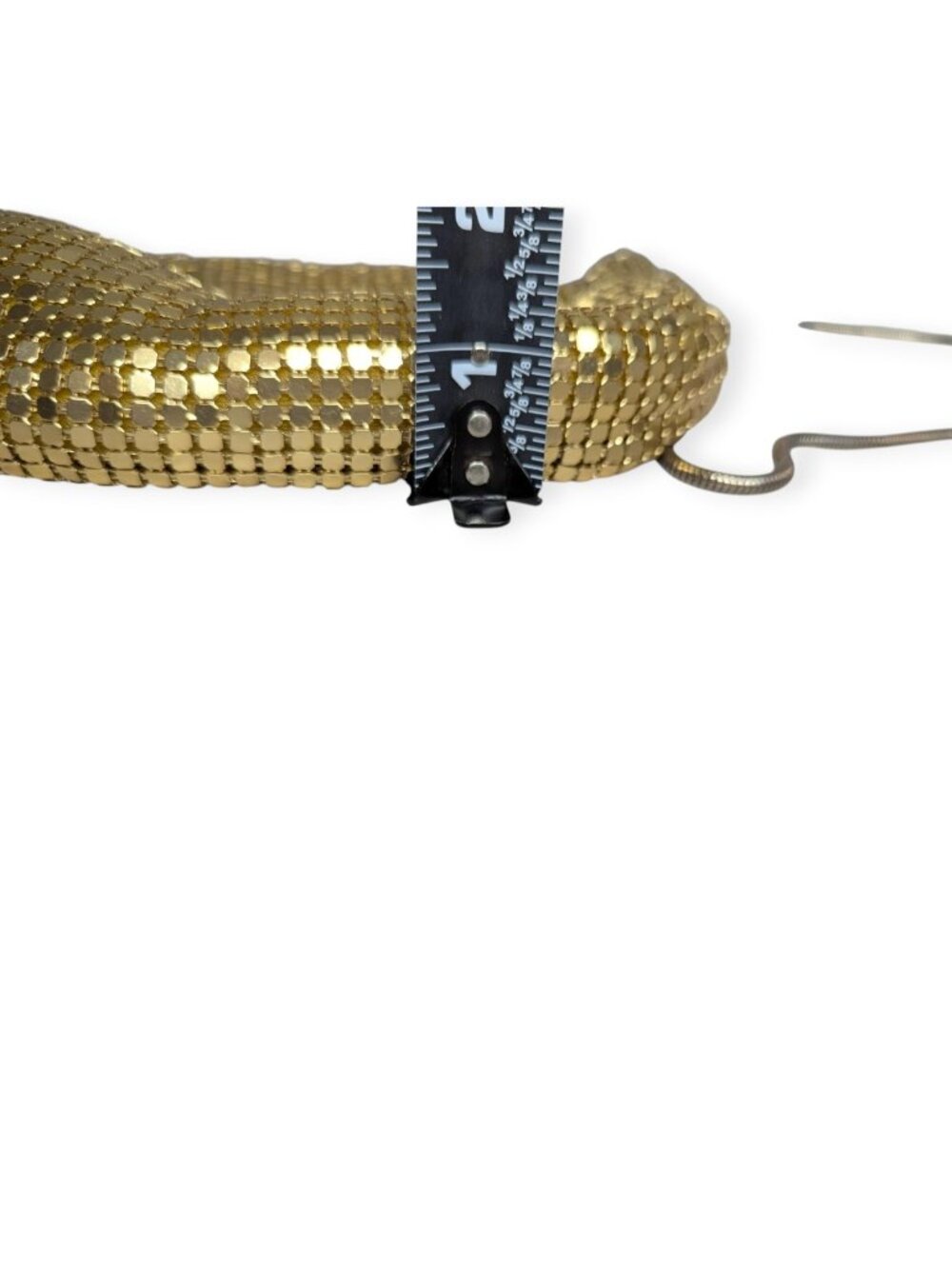 Joan Bari Gold Metallic Mesh Crossbody Evening Bag w/Zipper Closure - Picture 11 of 13